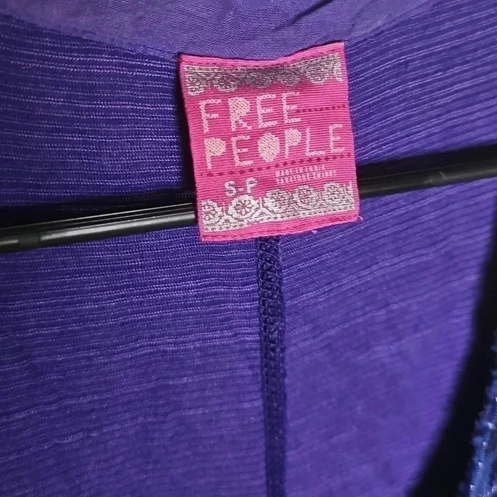 Free People‎ Sequin Embellished Tank Top - Small - Purple/Gold